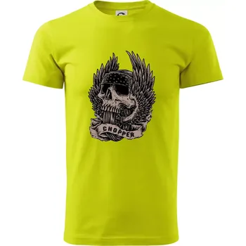 Chopper kolo křídla - Klasické pánské triko vyšší gramáže - 3XL ( Limetková )