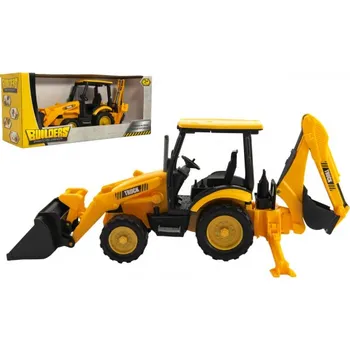 autíčko Stavební stroj rýpadlo nakladač plast 38 cm na setrvačník