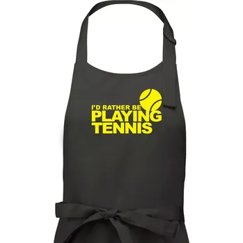 Kuchyňská zástěra Playing tennis - Pánská zástěra na vaření - Univerzální velikost ( Dřevěné uhlí )
