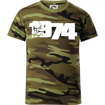 Chlapecké tričko Husákovo dítě - 1974 - Dětské maskáčové triko - 146 cm/10 let ( Zelený maskáč )