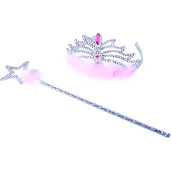 Karnevalový kostým Korunka princezna s hůlkou - růžová