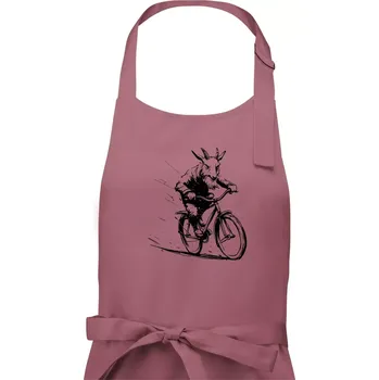 Kuchyňská zástěra Drsný kozel na kole - Pánská zástěra na vaření - Univerzální velikost ( Starorůžová )