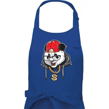 Kuchyňská zástěra Hip hop panda - Pánská zástěra na vaření - Univerzální velikost ( Královská modrá )