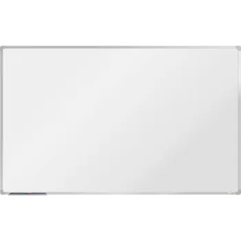 Kancelářský nábytek boardOK Bílá magnetická tabule s emailovým povrchem 200 × 120 cm, stříbrný rám