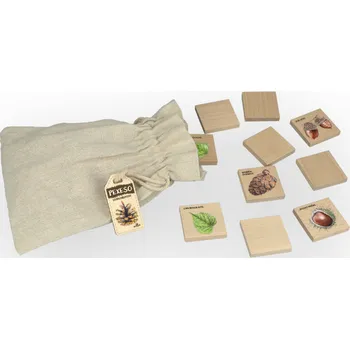 Pexeso Dřevěné poznávací pexeso malé - lesní dřeviny