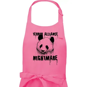 Kuchyňská zástěra Panda terror - Pánská zástěra na vaření - Univerzální velikost ( Růžová )