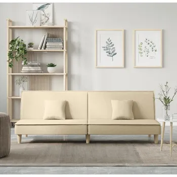 Pohovka vidaXL Rozkládací pohovka textil [351904] Barva: krémová