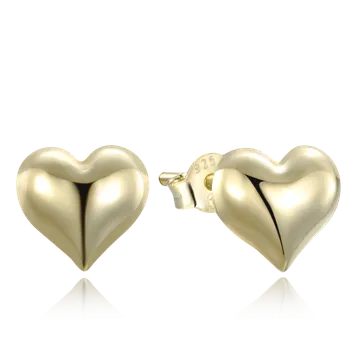 Souprava šperků MINET Pozlacené stříbrné náušnice srdce