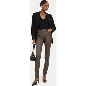 Morgan Kalhoty z materiálu 212-PALONA Hnědá Slim Fit 44