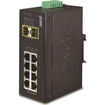 Switch IGS-1020TF Průmyslový switch, L2, 8×GLAN, 2×SFP