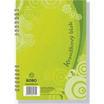 BOBO Blok s boční spirálou A5 40 listů - čtverečkovaný