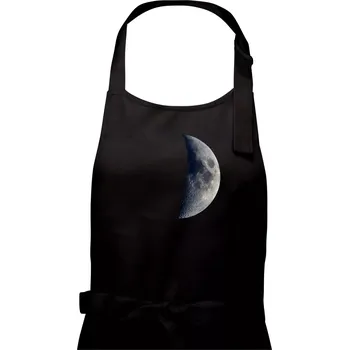 Kuchyňská zástěra Fotky planet - měsíc - Pánská zástěra na vaření - Univerzální velikost ( Černá )