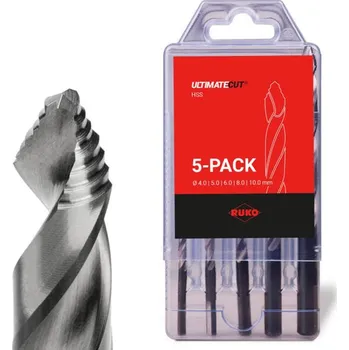 RUKO Sada vrtáků 4-10mm FlowStep HSS 5d