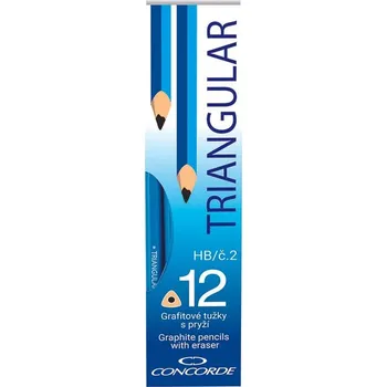 Grafitová tužka CONCORDE Tužka grafitová č. 2 (HB) trojhranná s pryží - balení 12 ks
