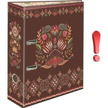 Archivační box ARGUS Pořadač pákový A4 Floral scape, hnědý, 7,5cm 16710389z