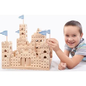 ostatní stavebnice Dřevěná stavebnice Buko - Velký hrad, 542 dílů