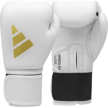 Boxerské rukavice Boxerské rukavice Adidas Speed 50 - bílo/zlaté - ADISBG5010350 Velikosti: 14 oz