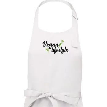 Kuchyňská zástěra Vegan lifestyle - Pánská zástěra na vaření - Univerzální velikost ( Bílá )