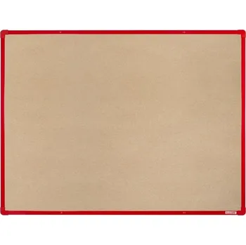 BoardOK Tabule s textilním povrchem 150 × 120 cm, červený rám