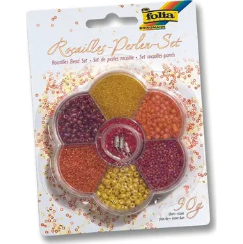 Dětské navlékací korálky Rokajlové korálky - žlutá/červená, 90 g