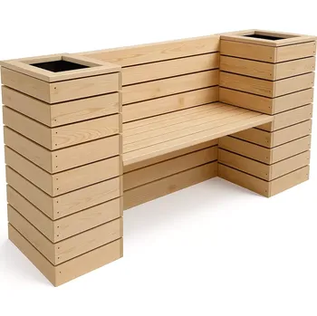 Ráj dřeva Jacer Dřevěná lavice Lavice s květináči Zahrada