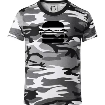 Chlapecké tričko Hamburger ikona - Dětské maskáčové triko - 146 cm/10 let ( Šedý maskáč )