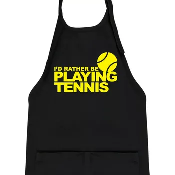 Kuchyňská zástěra Playing tennis - Dětská zástěra na vaření - Univerzální velikost ( Černá )