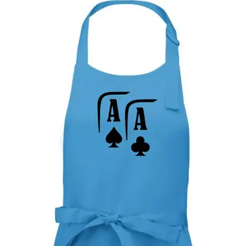 Kuchyňská zástěra Poker AA - Pánská zástěra na vaření - Univerzální velikost ( Světlý tyrkys )