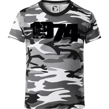 Chlapecké tričko Husákovo dítě - 1974 - Dětské maskáčové triko - 134 cm/8 let ( Šedý maskáč )