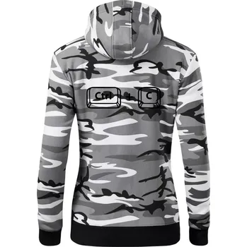 Dámská mikina Máma CTRL + C - Dámská mikina trendy zipper s kapucí - 2XL ( Šedý maskáč )