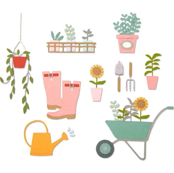 Řezačka papíru Vyřezávací kovové šablony Thinlits - Zahradní nářadí (23 ks)