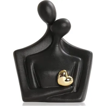 Zahradní dekorace Keramická socha LCCCK ve tvaru stříbrného srdce - Dekorativní sochy do interiéru - Moderní svatební