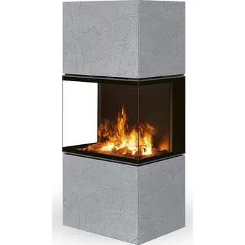 Krbová kamna ROMOTOP Elektrický designový krb e-LERA Thermaline 62, tmavě šedá, dělené sklo