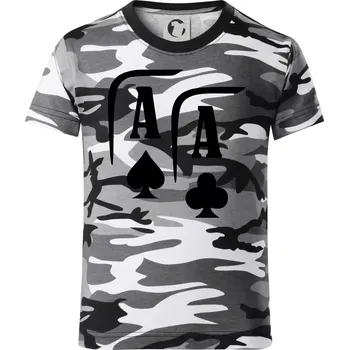 Chlapecké tričko Poker AA - Dětské maskáčové triko - 122 cm/6 let ( Šedý maskáč )