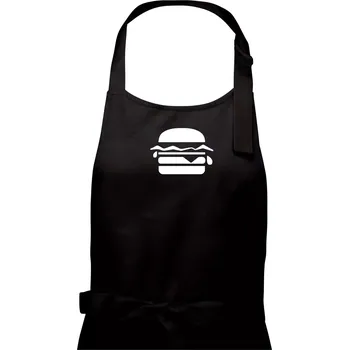 Kuchyňská zástěra Hamburger ikona - Dámská zástěra na vaření - Univerzální velikost ( Černá )