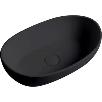 Umyvadlo Cerano Persea Umyvadlo na desku z litého mramoru 50x32 cm, černá matná, CER-WB23B