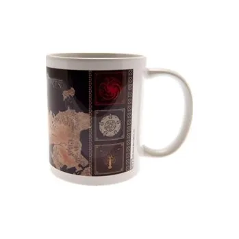 Bílý keramický hrnek Game of Thrones Hra o trůny: Mapa (objem 315 ml)