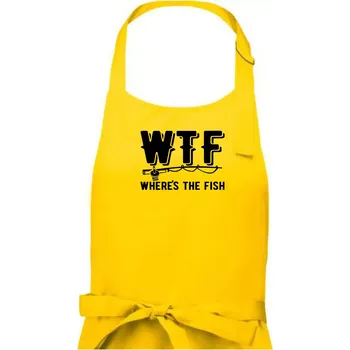 Kuchyňská zástěra Wheres's the Fish WTF - Dámská zástěra na vaření - Univerzální velikost ( Žlutá )
