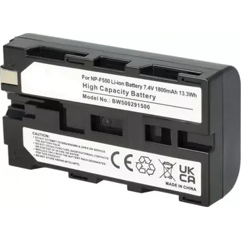 TopTechnology Baterie SONY NP-F550 1800mAh Li-Ion 7,2V, kvalitní akumulátor pro videokamery a další zařízení