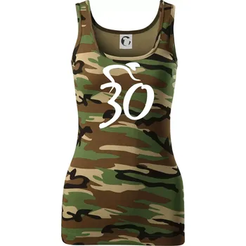 Dámské tričko Cyklista slaví třicítku (30) - Dámské Maskáčové tílko - M ( Hnědý maskáč )