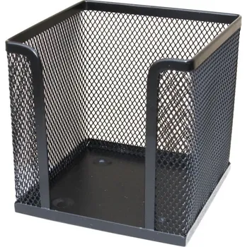 Drátěný zásobník na papíry 9,5 × 9,5 cm - černý