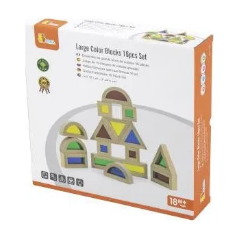 Hračka pro nejmenší Viga Dřevěné kostky barevné - 16 kusů