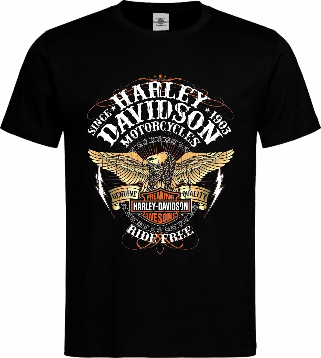 Tričko Harley Davidson Motorcycles | Since 1903 Ride Free Druh: Pánské, Barva: Černá, Velikost: L