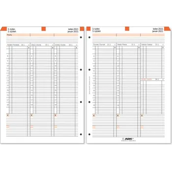 Diář ADK Týdenní plán A4 2026 (53 listů)