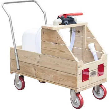 Dřevěná hračka Dřevěný dětský vozík na vodu s madlem Classic World