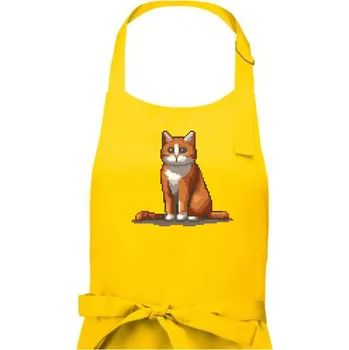 Kuchyňská zástěra Kočka rezavá - Pánská zástěra na vaření - Univerzální velikost ( Žlutá )