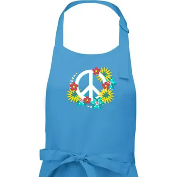 Kuchyňská zástěra Peace symbol abstraktní - Dámská zástěra na vaření - Univerzální velikost ( Světlý tyrkys )