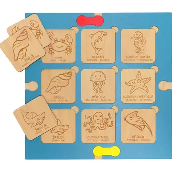 Dřevěná hračka Dřevěná vkládačka NUKI - mořští živočichové