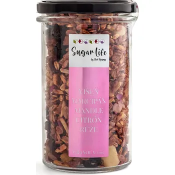 SugarLife Granola višňová s marcipánem a květy růže 330g