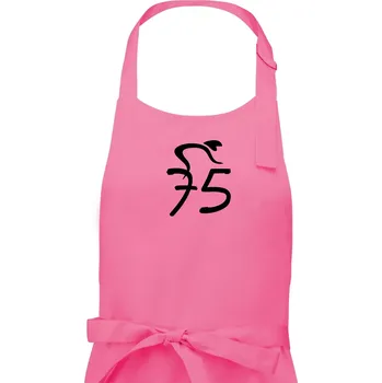 Kuchyňská zástěra Cyklista slaví pětasedmdesátku (75) - Pánská zástěra na vaření - Univerzální velikost ( Růžová )